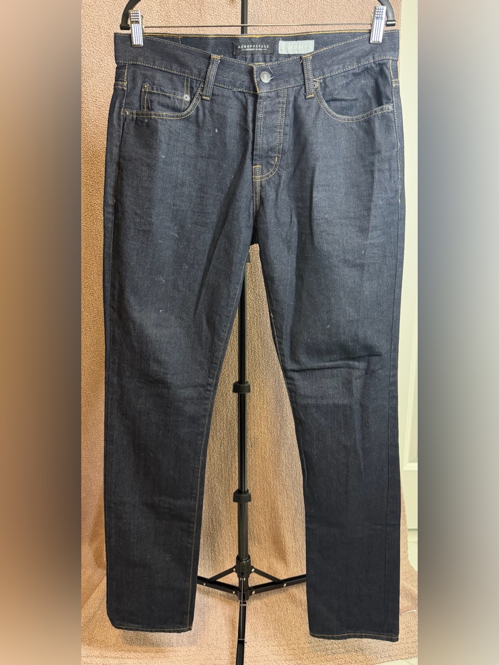 Aeropostale Men’s Skinny Jeans 32x34 Dark Wash Stretch Denim